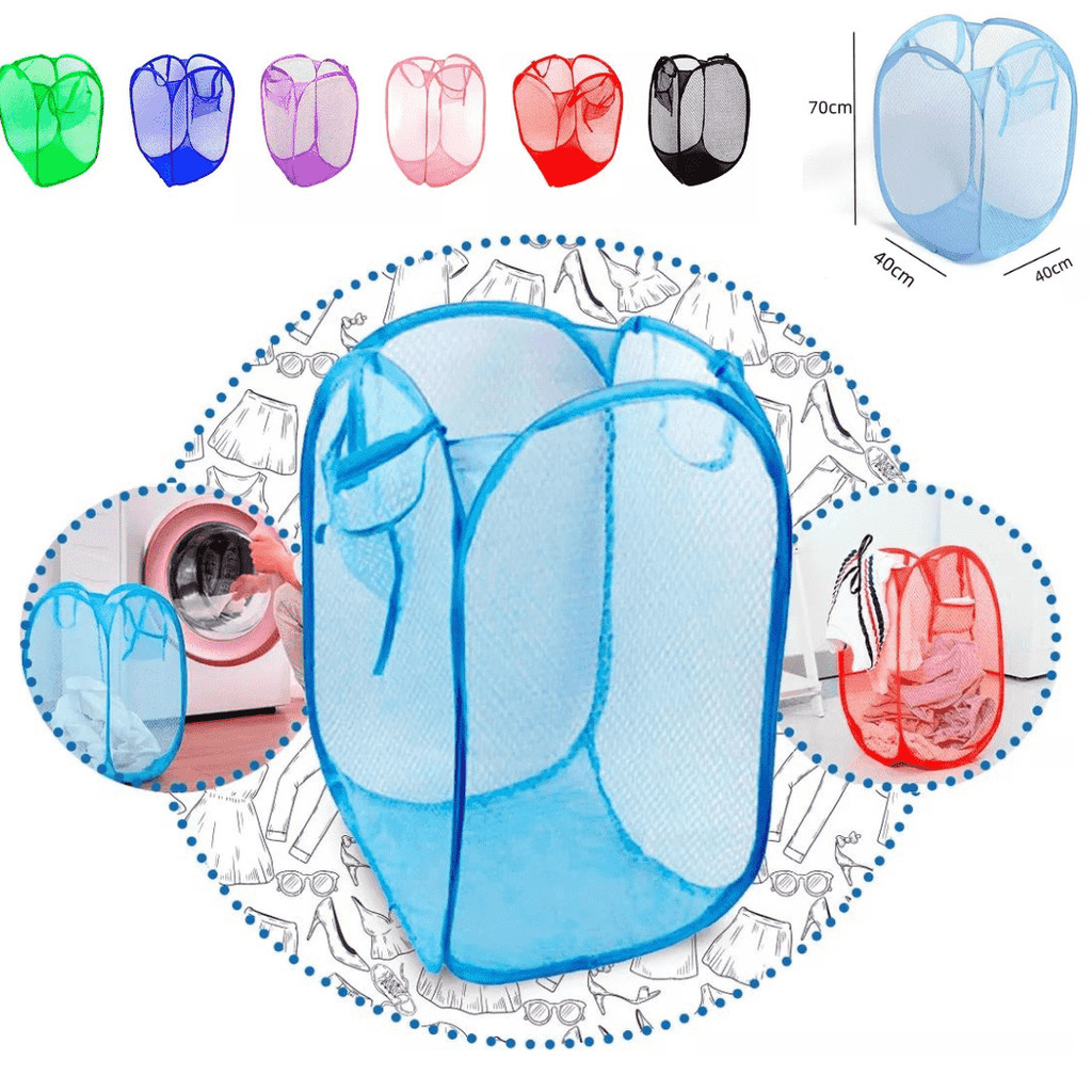 Cesto de roupa grande dobrável para roupas e brinquedos cores diversas caixa cesto infantil 40*40*70