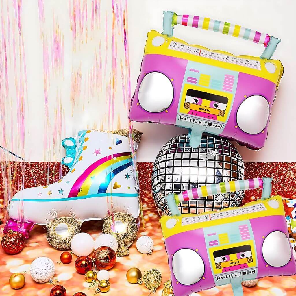 Balão Patins e Radio Metalizado - Festa Anos 2000 Festa Disco em Oferta na Shopee