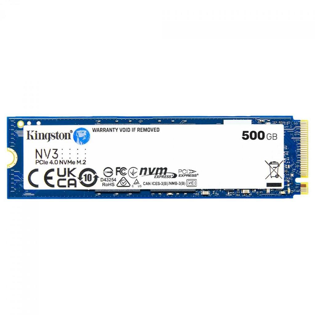 SSD Kingston NV3, 500GB, M.2 NVMe, 2280, PCIe 4.0, Leitura 5000MBs e Gravação 3000MBs, SNV3S/500G em Oferta na Shopee