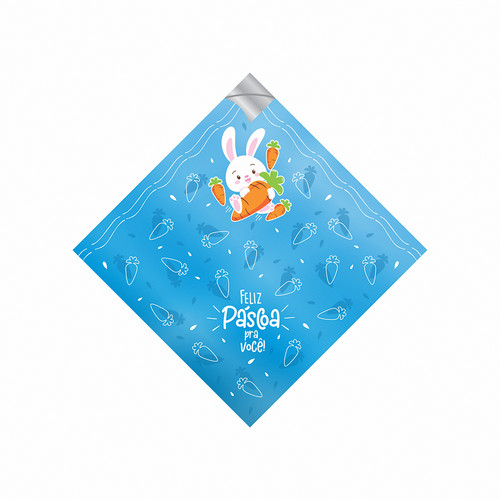 25 Saco Ovo Páscoa Metalizado 25cm 100 A 150g Coelhinho Azul