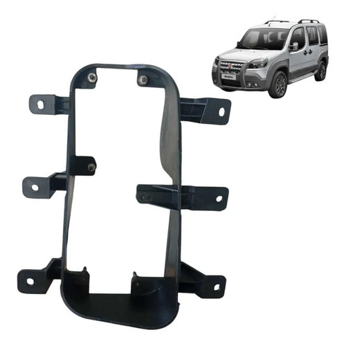 Suporte Farol Milha Fiat Doblo Adv L. Direito 2011 A 2020 Preto Direito
