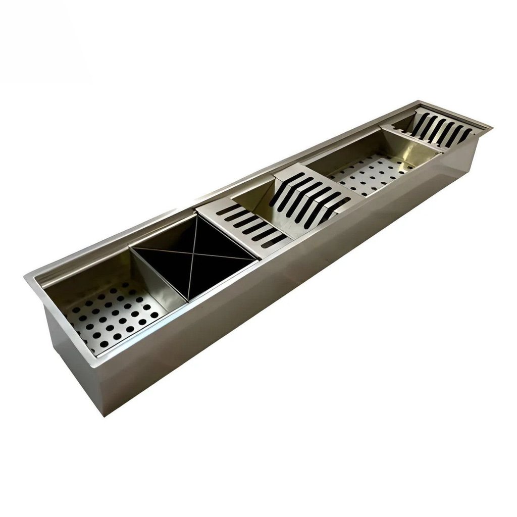 Calha Úmida Escorredor Gourmet Cozinha Aço Inox Suporte Louças