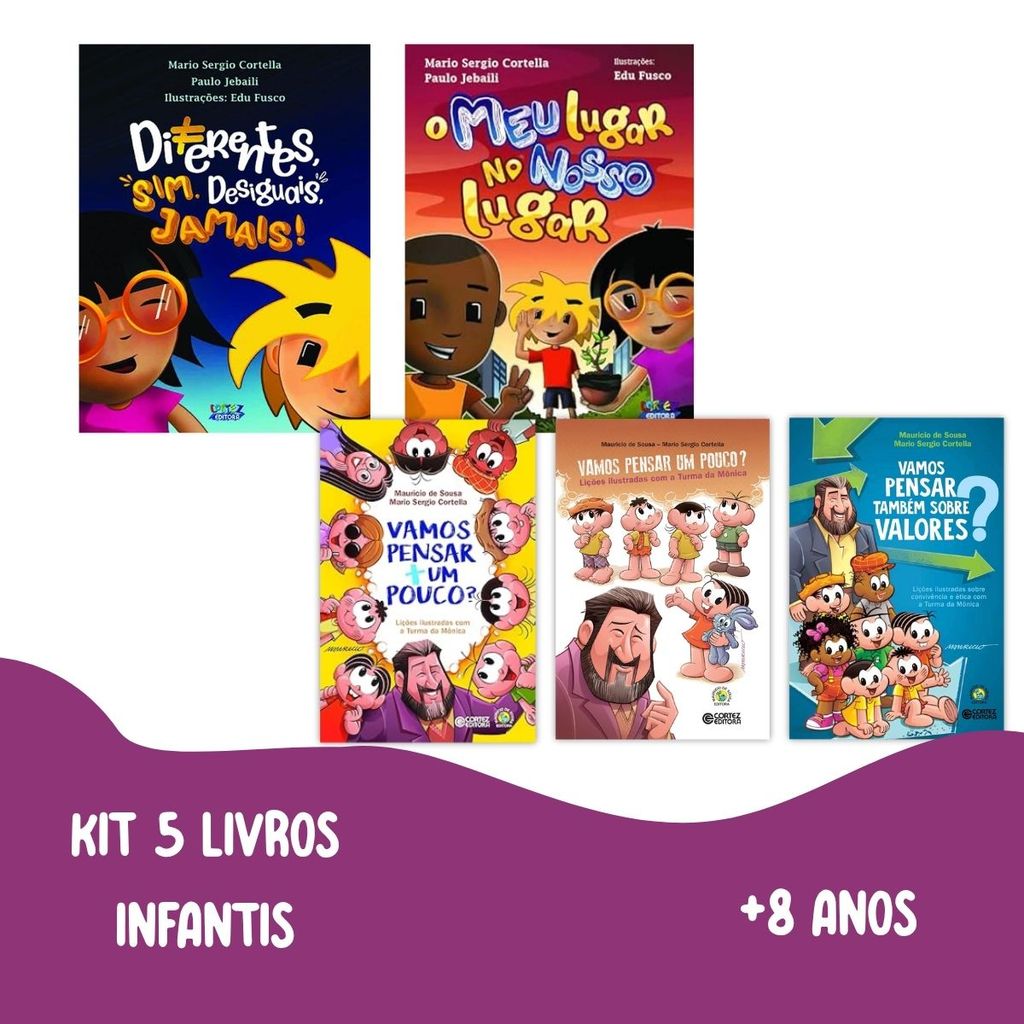 Biblioteca Infantil  Mario Sergio Cortella 5 Livros  - Pensamento, Ética e Diversidade
