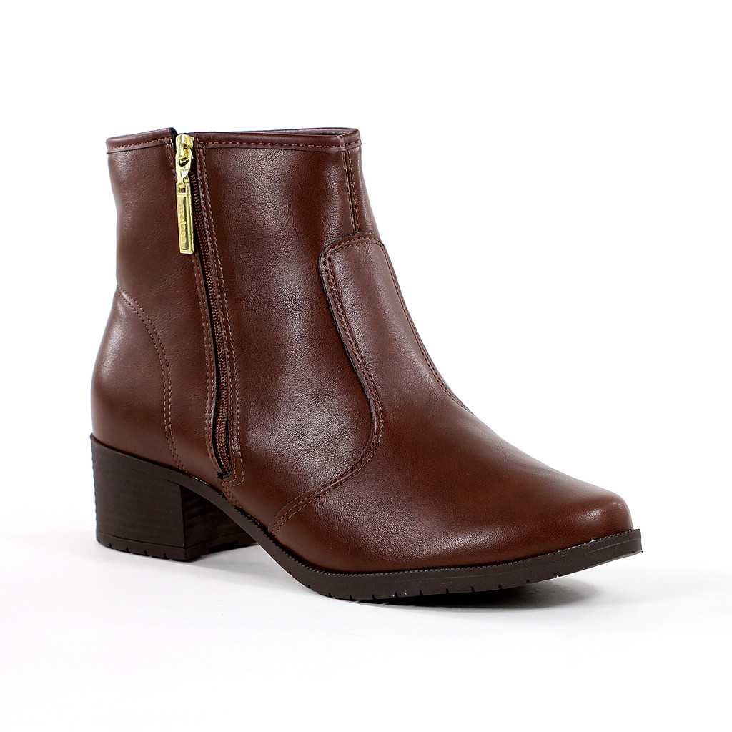 Bota Moleca Genebra Salto Baixo Marrom - Feminino
