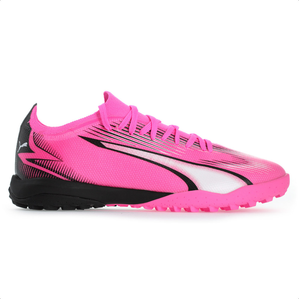 Chuteira Puma Society Ultra Match TT BDP Rosa Branco e Preto - Masculino