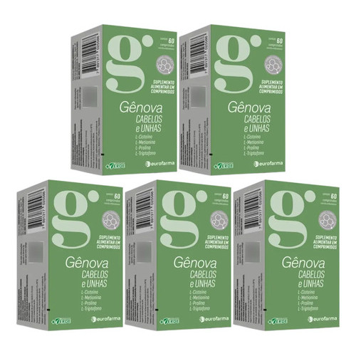 Kit 5 Genova Cabelos E Unhas Com 60 Comprimidos Eurofarma