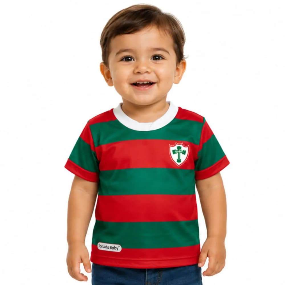 Camiseta Portuguesa Torcida Baby Sublimado Listrada