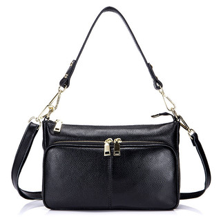 Bolsa pequena feminina novo estilo moda couro genuíno All-Match bolsa feminina de um ombro prático Multi-camada zíper sa