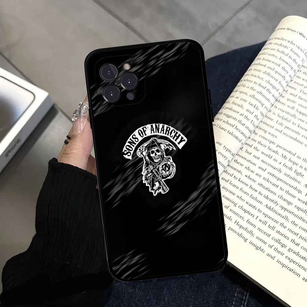 Capa de Telefone TP-2 Sons Of Anarchy para iPhone 16 15 14 13 12 Mini 11 Pro XS Max X XR SE 6 7 8 Plus, Capa de Silicone
