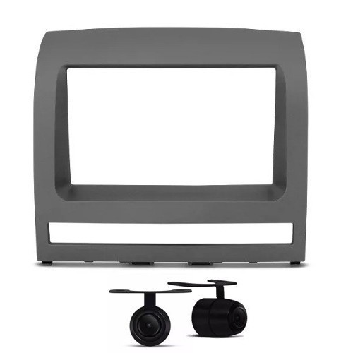 Moldura Painel 2din Multimidia Fiat Siena Pioneer C/re Cinza