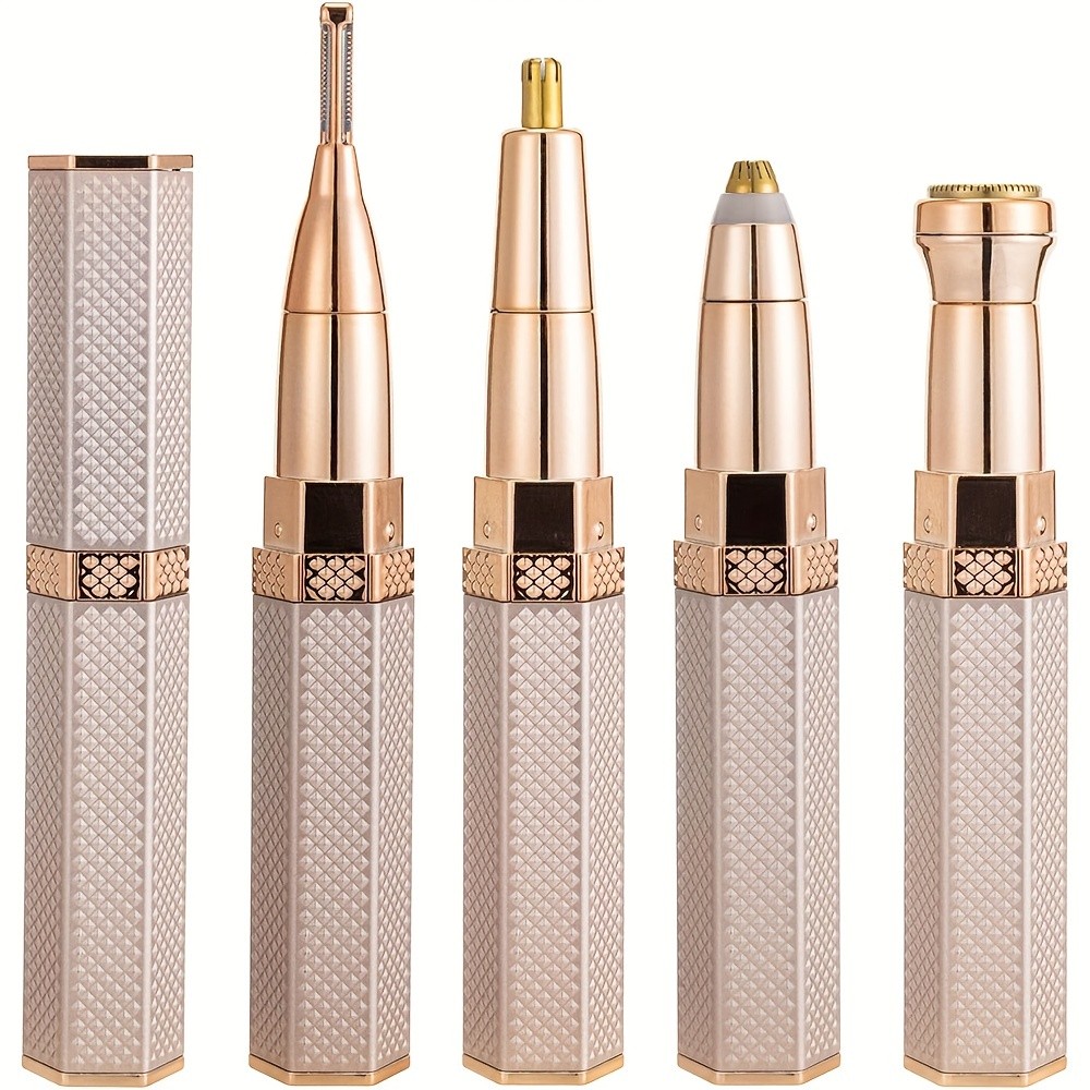Barbeador Elétrico Facial 4 Em 1 Para Mulheres , Depilador De Corpo Inteiro , Recarregável , Indolor , Sobrancelha , Nar