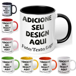 Caneca 325ml personalizada Dia dos Namorados com Foto com foto xicara presente porcelana premium