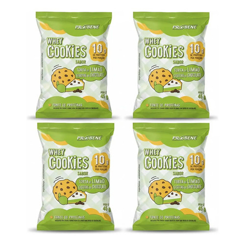 Kit 4 Whey Cookies Proteico Torta De Limão 45g Probene