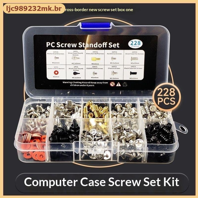 [MYBR] 228 Pçs/Caixa Disco Rígido DIY Placa-Mãe PCputer Montar Caso Ventilador Parafuso De Mão Kit De Sortimento De Arru