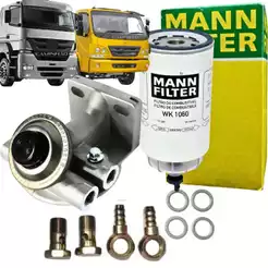 Kit Completo Filtro Racor + Suporte para MB Mercedes-Benz Atego / Axor / Accelo / Universal - WK1060 (Mann KITRACORWK106