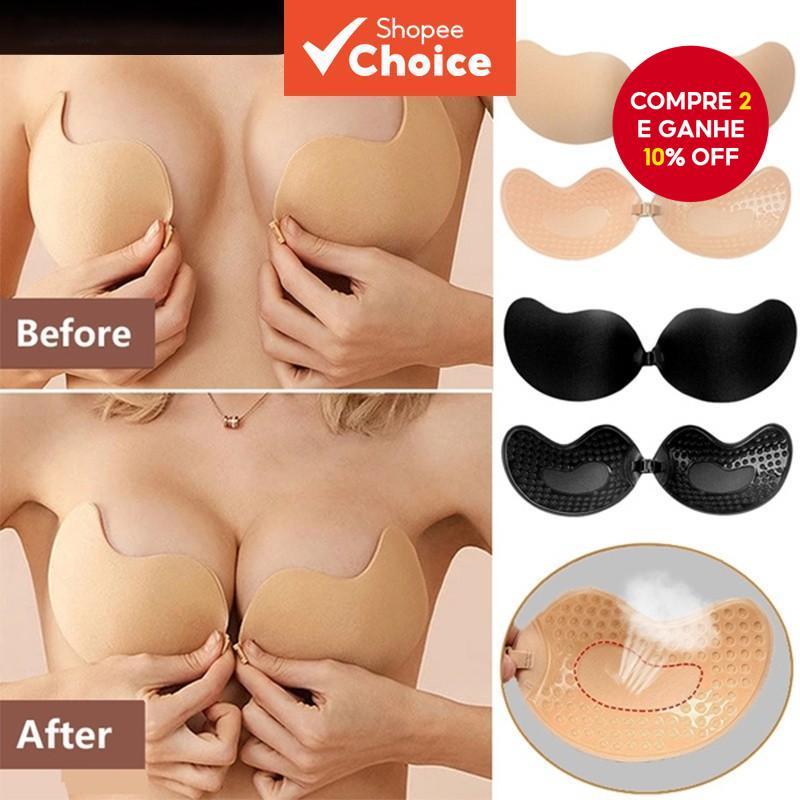 Reunir Sutiã De Silicone Sem Alças Respirável Forma De Manga Auto-Adesivo Reutilizável Invisível Almofada De Peito Roupa em Oferta na Shopee