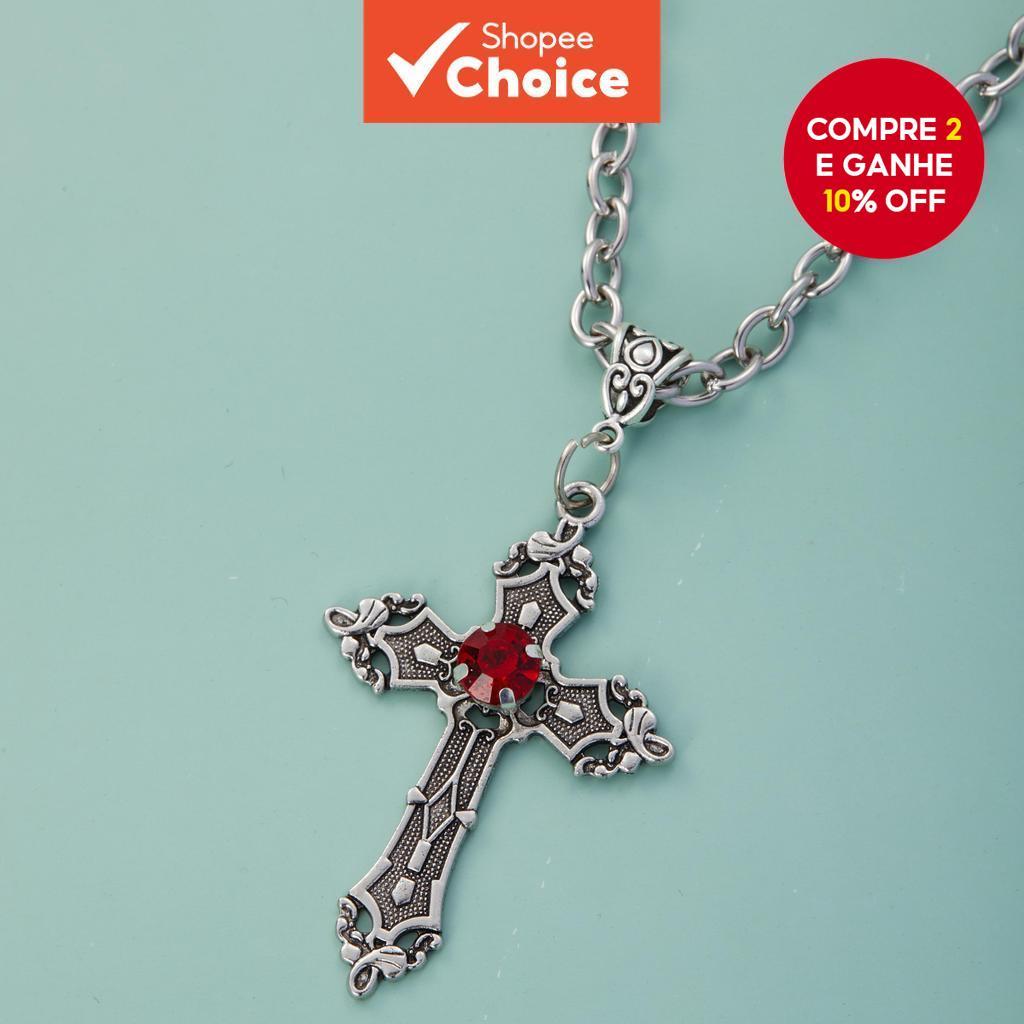 6 Colares Com Pingente De Cruz Estilo Punk Escuro Gótico – Design Moderno De Alta Qualidade Detalhes Intricos