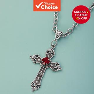 6 Colares Com Pingente De Cruz Estilo Punk Escuro Gótico – Design Moderno De Alta Qualidade Detalhes Intricos