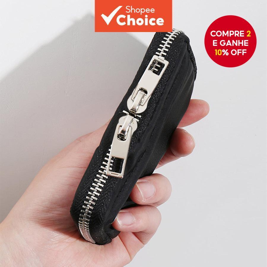 Carteira Compacta Com Bloqueio De RFID , Mini Chaveiro Para Cartões , Itens Essenciais Viagens Em Dinheiro