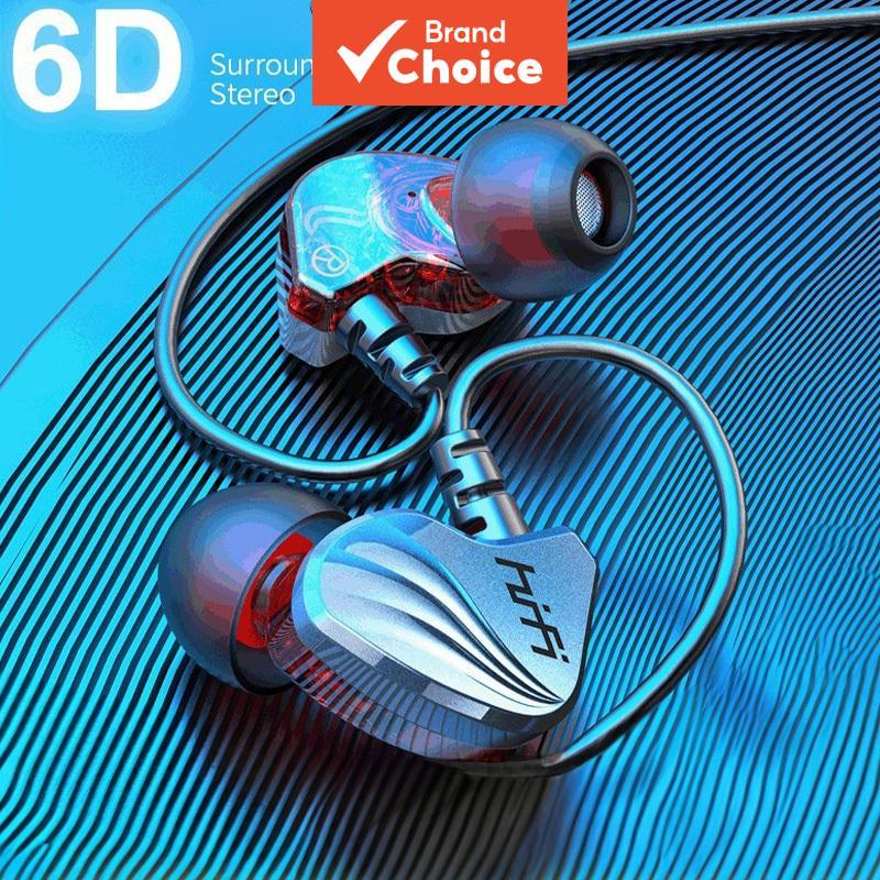 SPRISE Fone de Ouvido HiFi Dual Drive 6D Estéreo com Microfone Fone com Fio Controle de Fio Universal 3.5mm