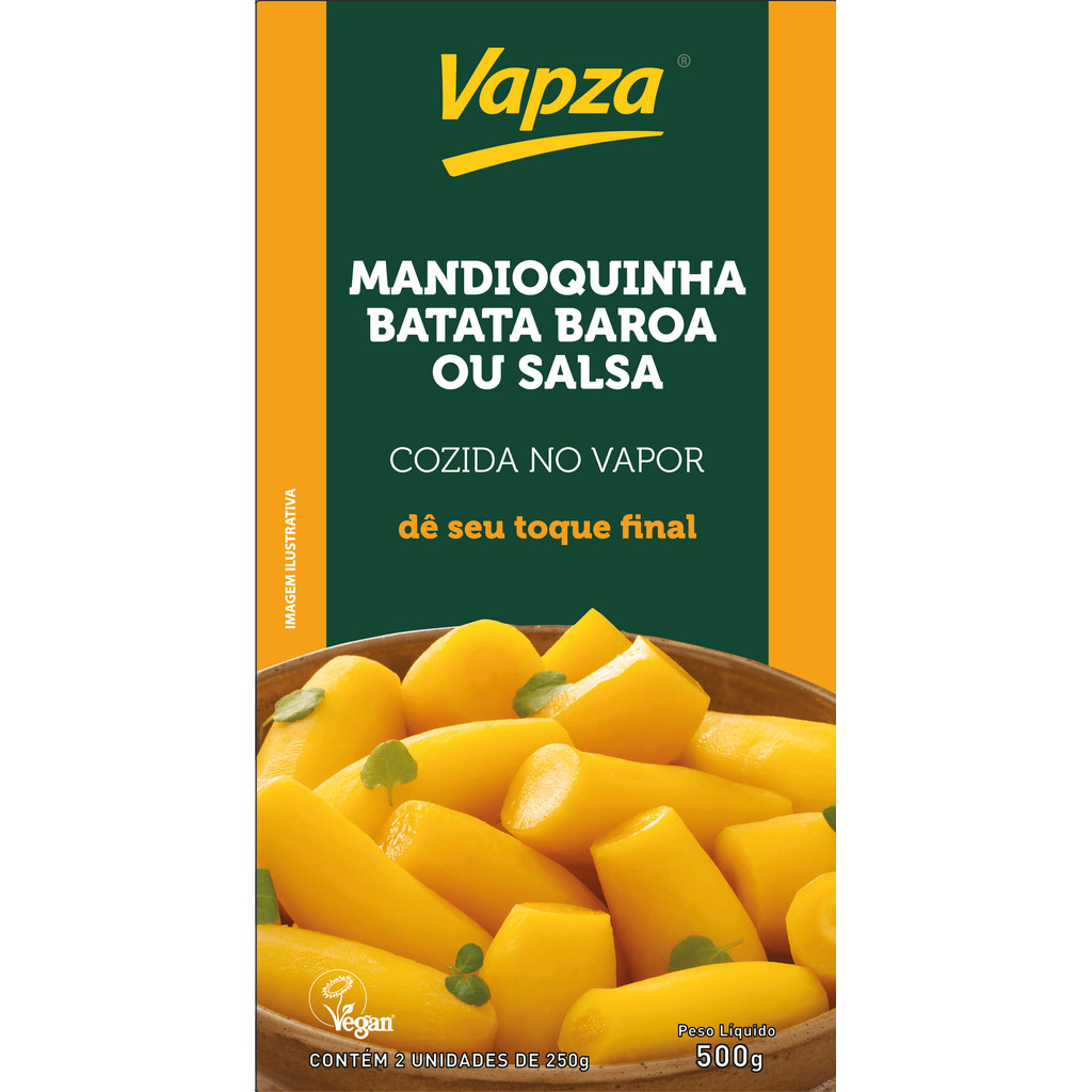 Detalhes do Kit com 12 Mandioquinhas Cozidas no Vapor 500G Vapza