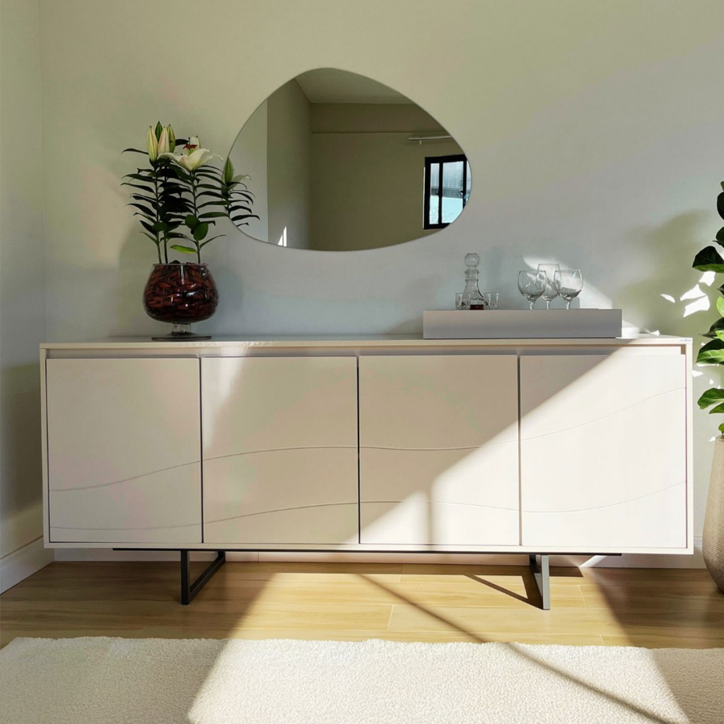 Balcão Buffet Serra do Mar 4 Portas 3 Prateleiras Com Bandeja  - Artely Móveis em Oferta na Shopee