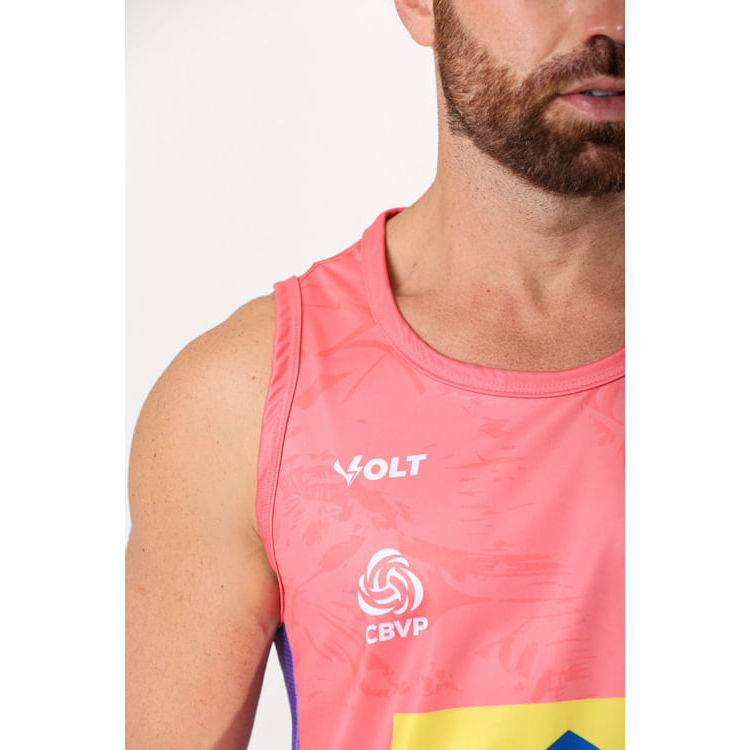 Detalhes do Regata Vôlei De Praia Brasil Oficial Masculina Coral Volt