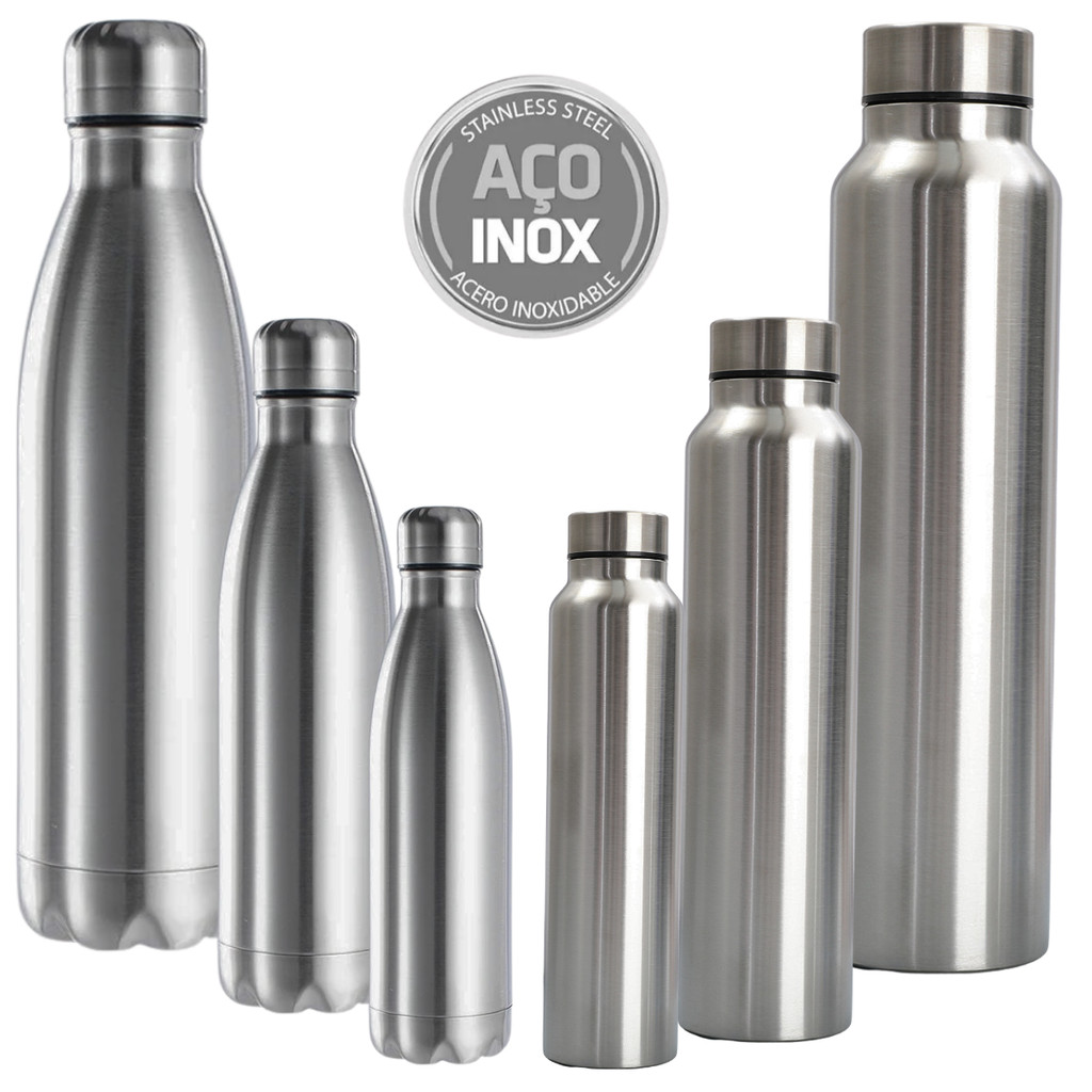 Garrafa de Água Squeeze para Hidratação em Aço Inox 304 500ml 750ml 1000ml (Não Termica) em Oferta na Shopee