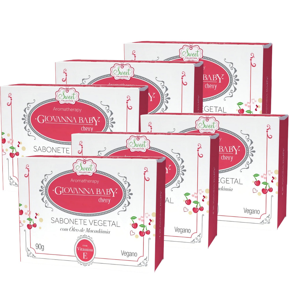 KIT C/6 Sabonete Vegetal Giovanna Baby Sweet Cherry 90g