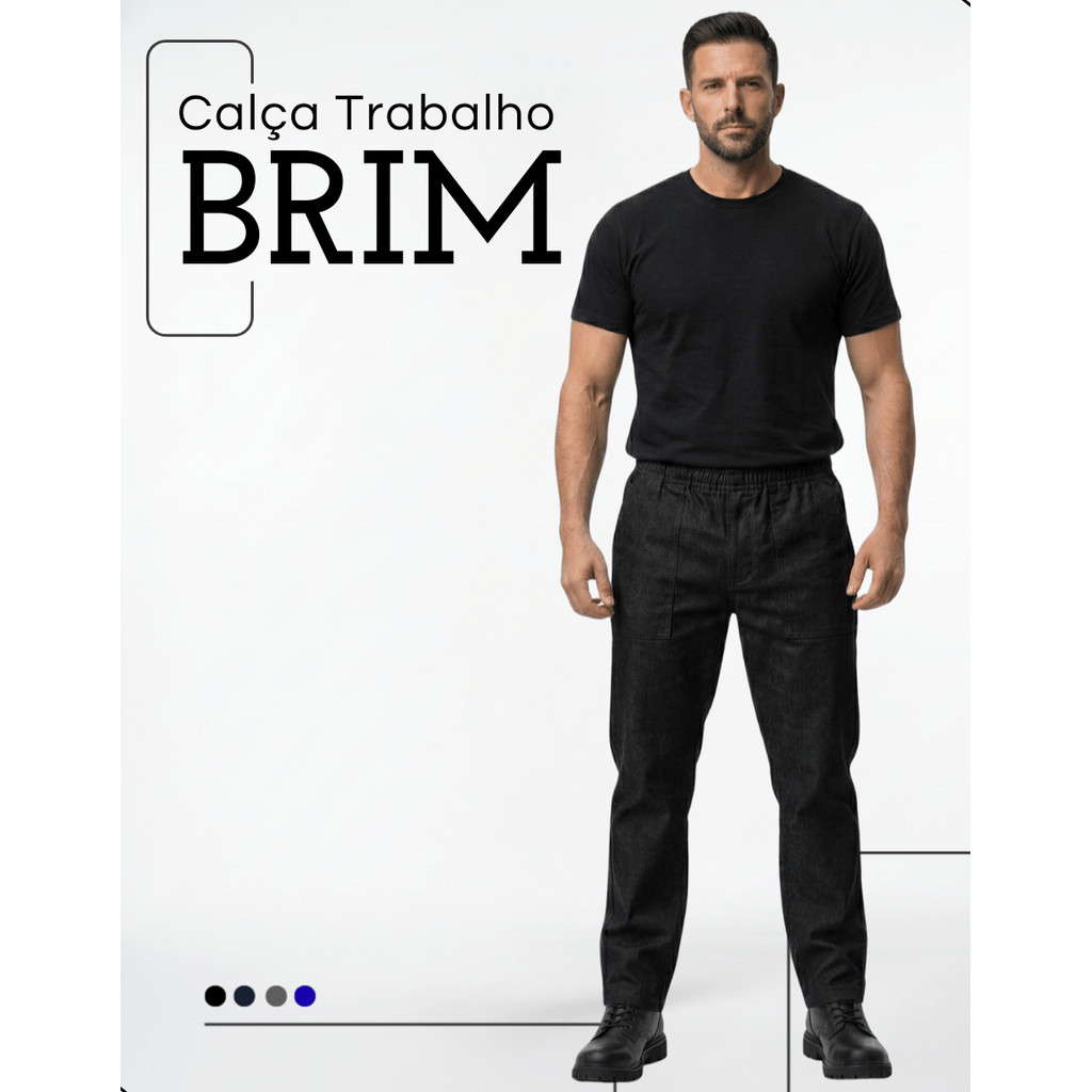 Calça Brim Uniforme Profissional Firma Mecânico Pedreiro em Oferta na Shopee