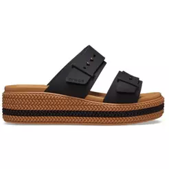 Sandália crocs brooklyn woven buckle black