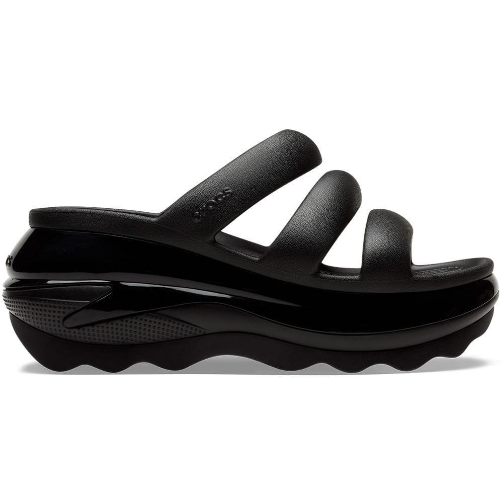 Sandália crocs classic mega crush triple strap black