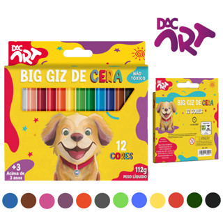 Giz de Cera Big 12 Cores - DAC ART - BLISTER em Oferta na Shopee