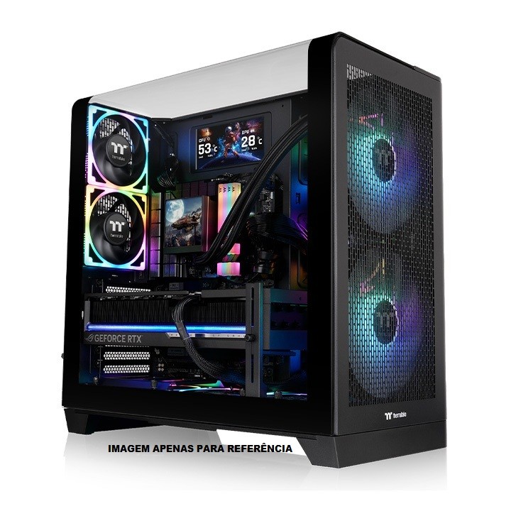 Gabinete Thermaltake VIEW 390 AIR Mid Tower, Com 2 fans, Vidro temperado curvo , Preto