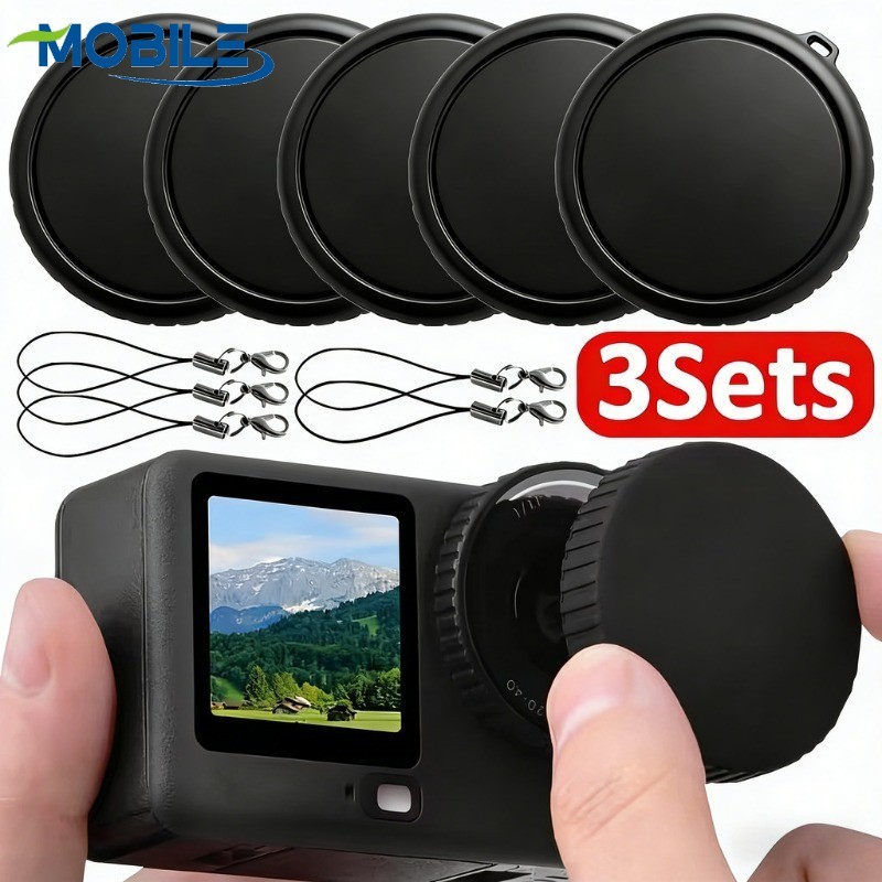 1-3 Conjuntos De Tampas De Proteção De Lente De Silicone Com Cordão-Para DJI Osmo Action 6-Capa Protetora Câmera-Acessór