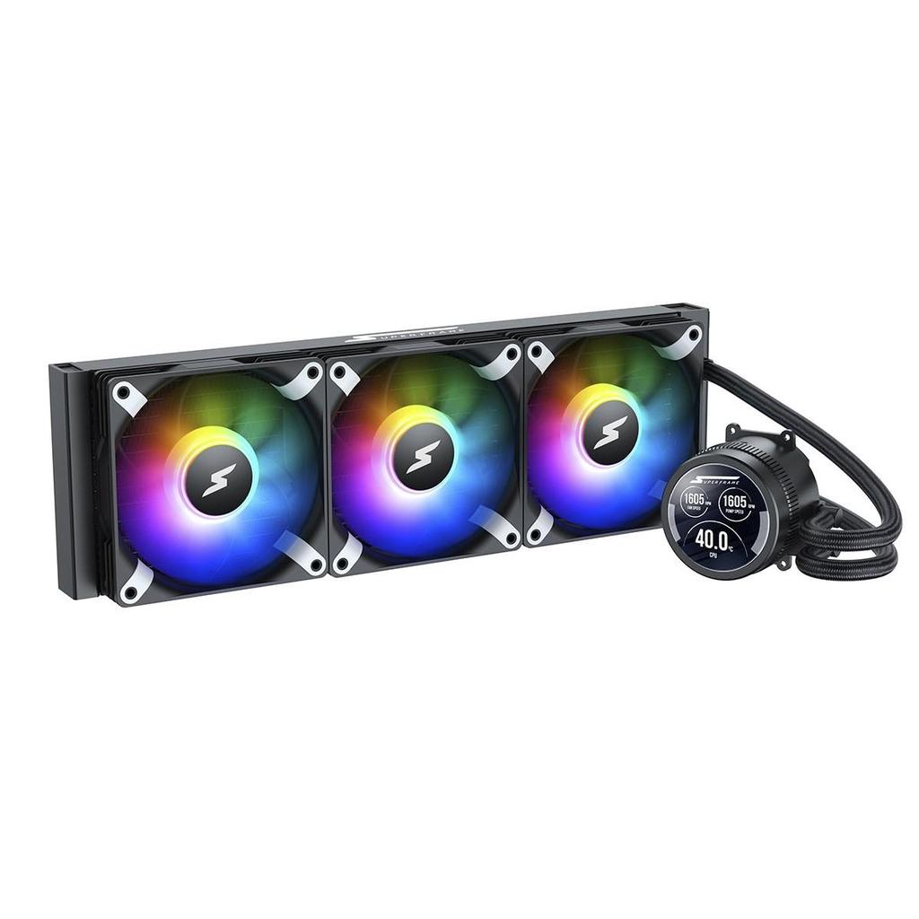 Water Cooler SuperFrame ISENGARD SMART, ARGB, 360mm, Intel-AMD, Controladora, Black, SF-W360B-S em Oferta na Shopee