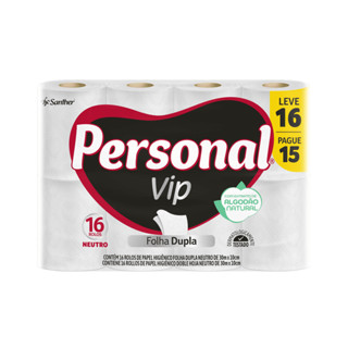 Papel Higiênico Folha Dupla Neutro Personal Vip 30m Leve 16 Pague 15 Und em Oferta na Shopee