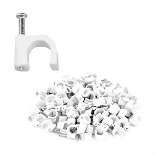 Fixa Cabo Redondo 4mm Branco Prego De 14mm 100und em Oferta na Shopee