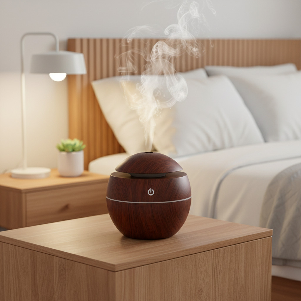 Difusor de Aromas 130ml Umidificador Ultrassônico com LED 7 Cores