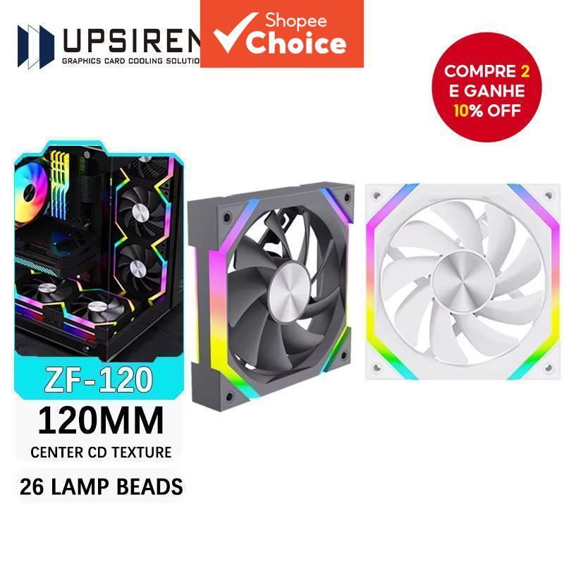 UPSIREN ZF-120 Ventoinha para Gabinete de Computador 12cm ARGB 4Pin PWM Ventoinha de Resfriamento Silenciosa 12V Grande