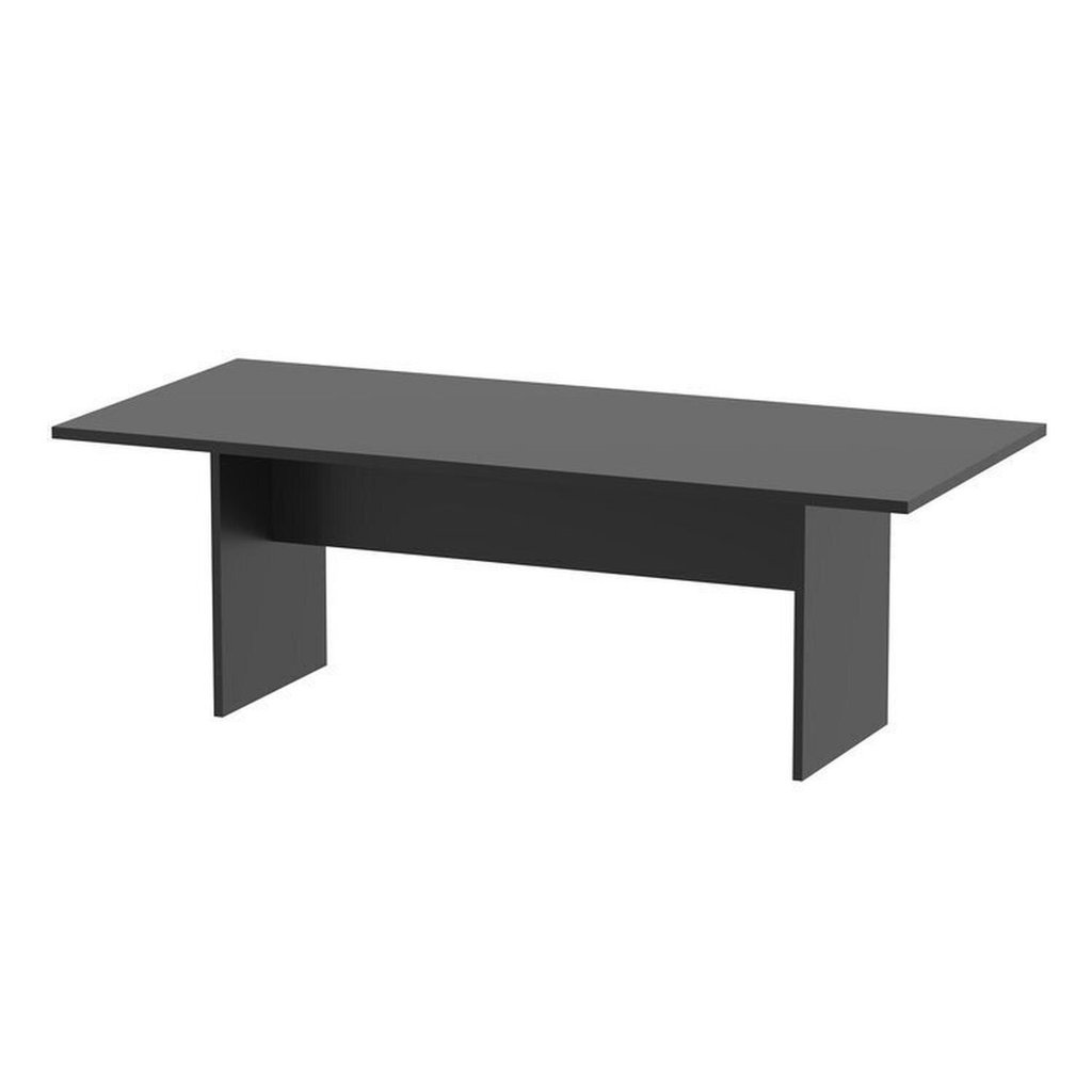 Kit com Mesa para Reunião 6 Lugares e Painel para TV até 37 Polegadas Preto Preto