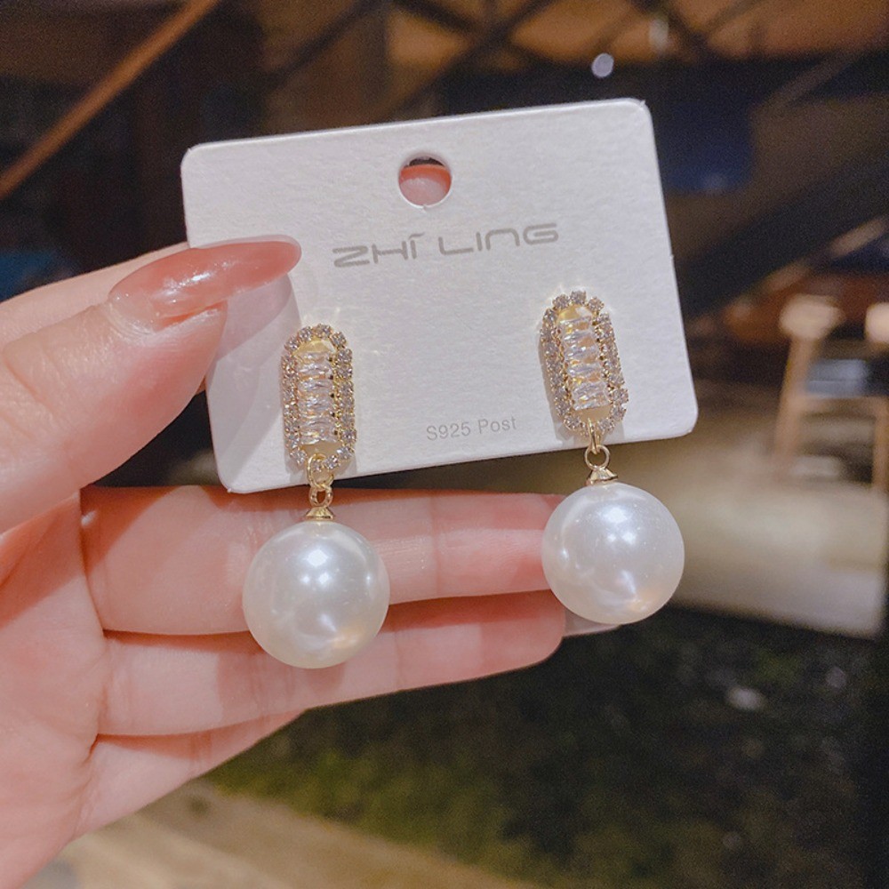 Brincos de diamante em forma de U femininos elegantes brincos de costura Oval simples pequenos brincos de luxo leves