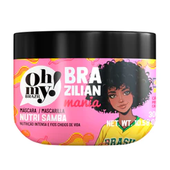 Máscara Nutri Samba Brazilian Mania 300g Oh My | Pra cabelos ondulados, cacheados e crespos
