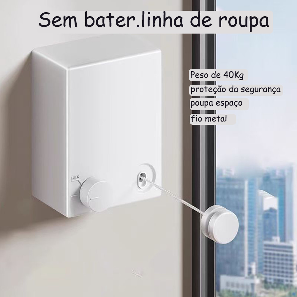 Recolhivel Varal retrátil Montado Na Parede Varal Retrátil Parede Aço Inoxidável Linha De Lavanderia Corda para secar