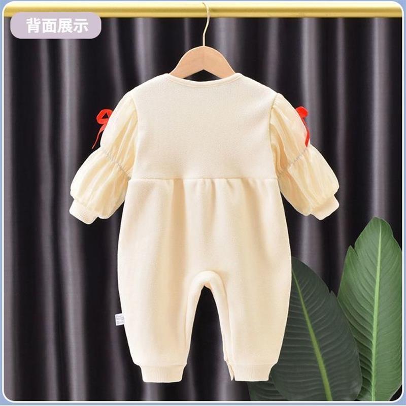 Roupas de bebê outono inverno quente macacão de lã do bebê roupas recém-nascidos estilo princesa roupas de outono roupas