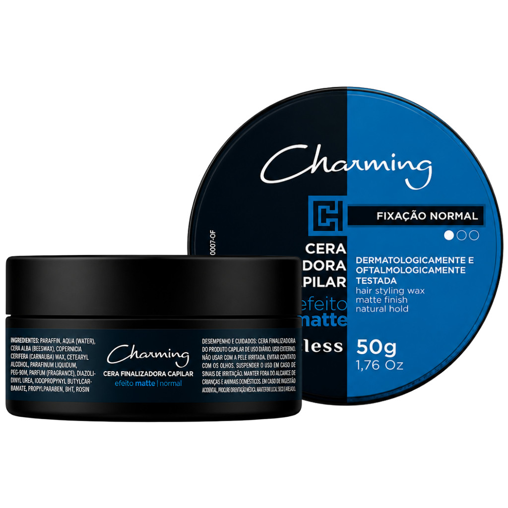 Pomada Cera Modeladora Charming Cless Efeito Matte Fixacao Normal Fixador Cabelo Masculino 50g