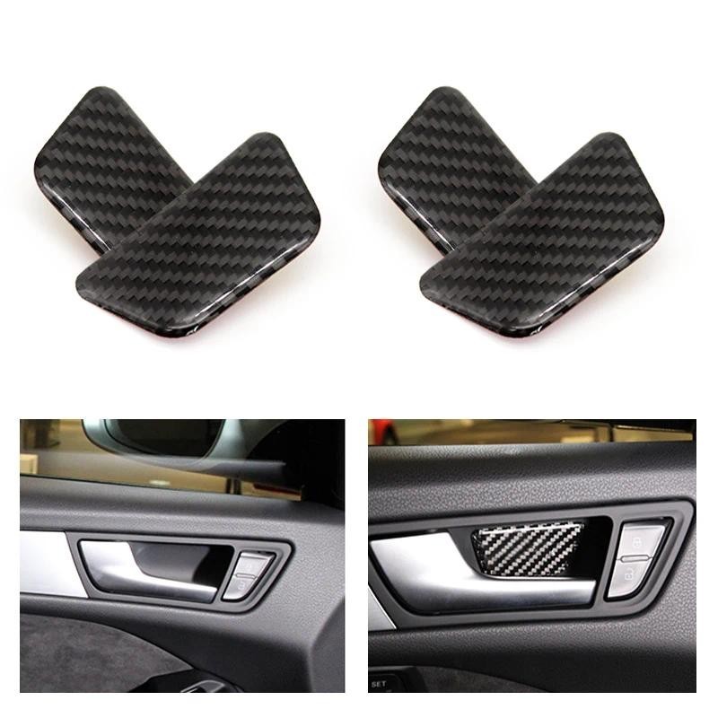 Para Audi A4 B8 Q5 A5 2010 2011 2012 2013 2014 2015 Fibra De Carbono Real 4 Pçs Interior Do Carro Maçaneta Da Porta Tige