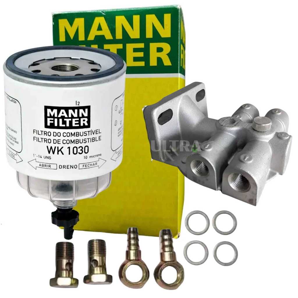 Kit Completo Filtro Racor + Suporte Universal WK1030 - 12MM (Mann KITRACORWK1030SEMBOMBA)