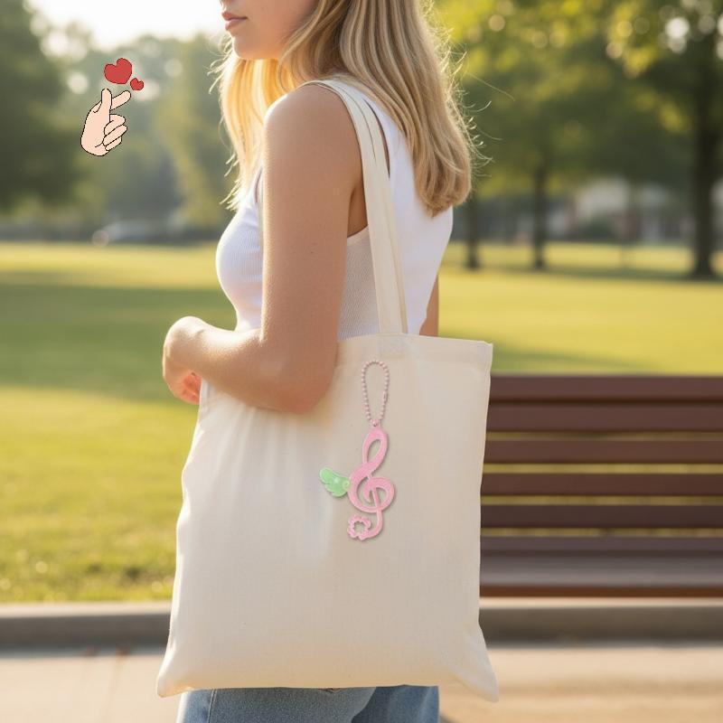 [PEBR] Chaveiro De Trevo Fofo Com Pingente De Nota Musical Luy Wing Charm Bag Decoração Para Bolsa Bapa Acessório Presen