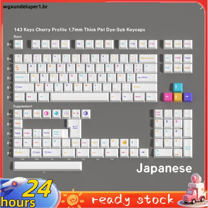 Cherry MX Switches 143 Teclas Conjunto De Japonesas 1.7 Mm De Espessura PBT Dye-Sub Teclado Mecânico Universal